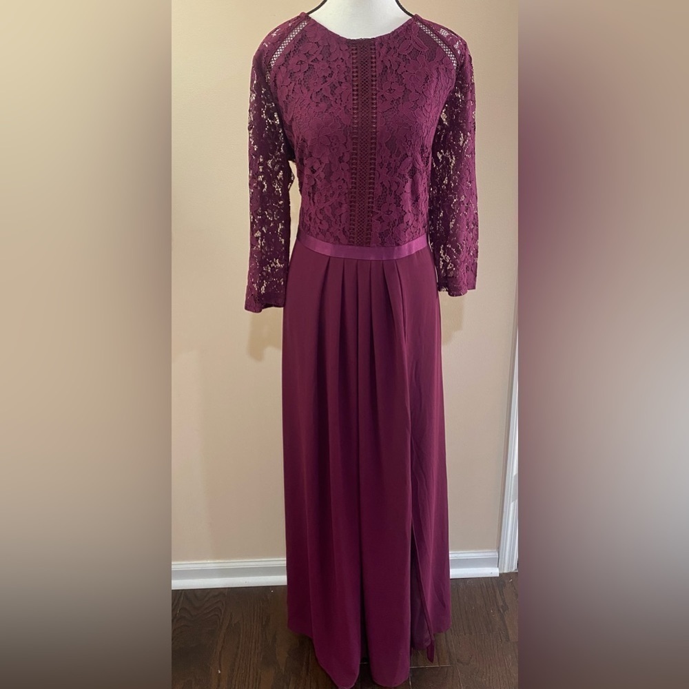 Miusol Plus Sized Maroon Lace Formal Gown size XXL